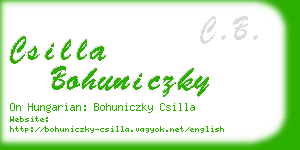 csilla bohuniczky business card